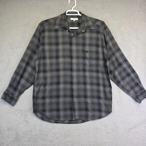Vintage Alex Cannon Shirt Mens L Button‎ Up Flannel Plaid Y2K Cabincore Lounge